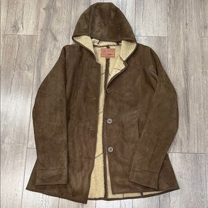 Brown Suede Women's Trench Coat
